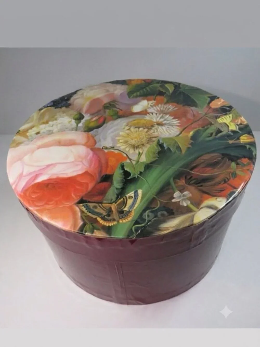 Vintage Floral Round Hat Box 10